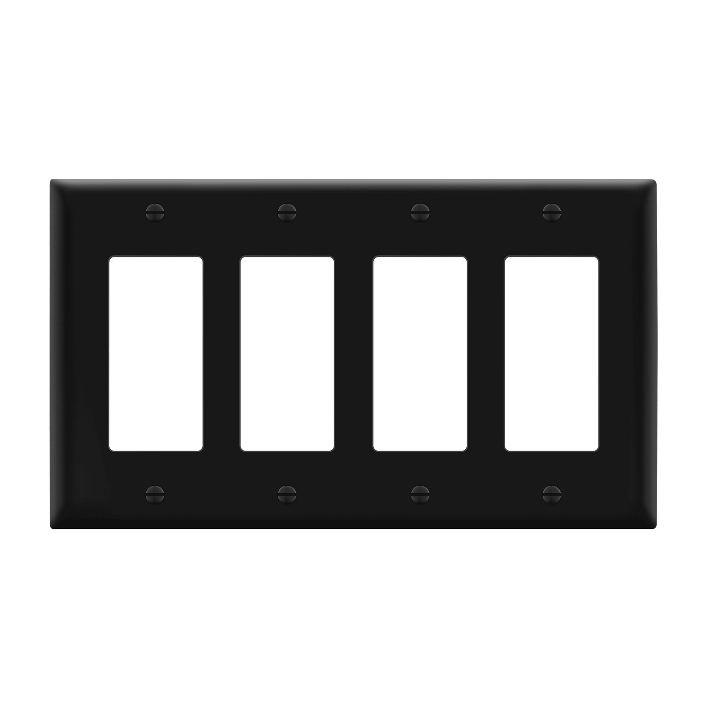 Decorator Wall Plate, Cover Plate for decorator switch or outlet, Polycarbonate Thermoplastic Wall Plate, 4-Gang, Mid-Size
