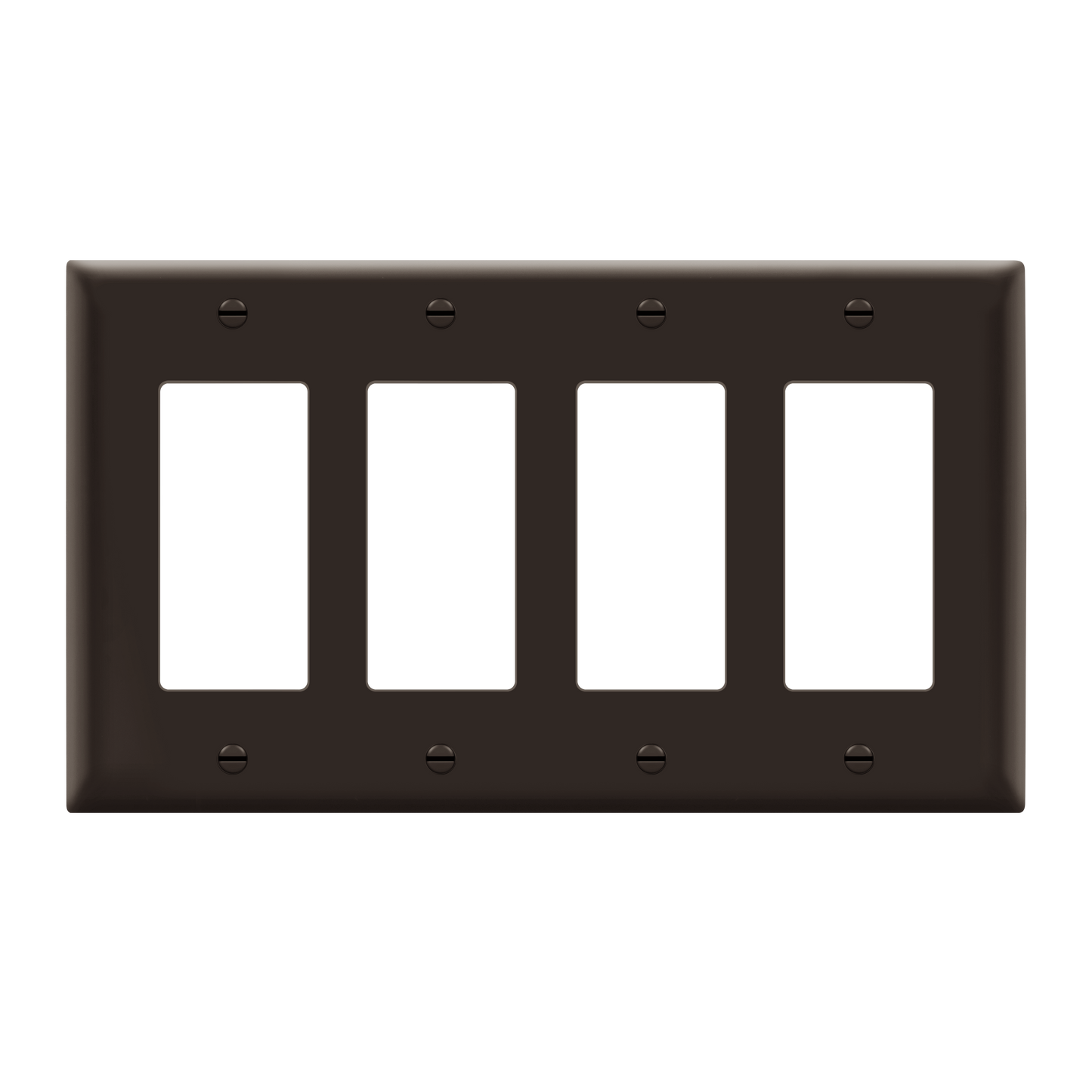Decorator Wall Plate, Cover Plate for decorator switch or outlet, Polycarbonate Thermoplastic Wall Plate, 4-Gang, Mid-Size