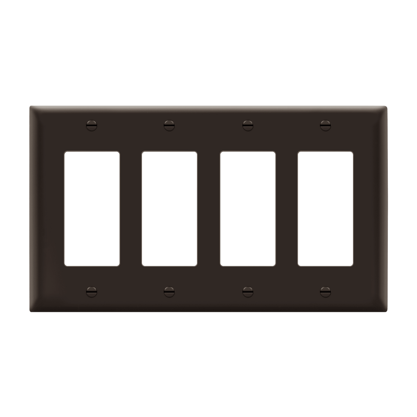 Decorator Wall Plate, Cover Plate for decorator switch or outlet, Polycarbonate Thermoplastic Wall Plate, 4-Gang, Mid-Size