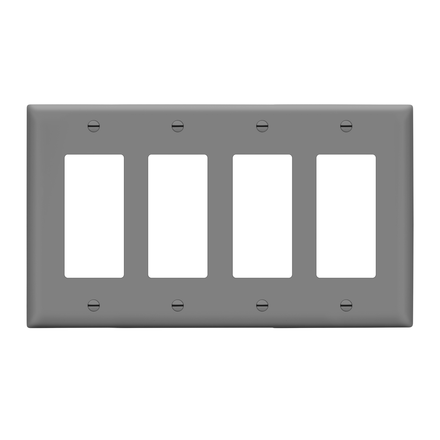 Decorator Wall Plate, Cover Plate for decorator switch or outlet, Polycarbonate Thermoplastic Wall Plate, 4-Gang, Mid-Size