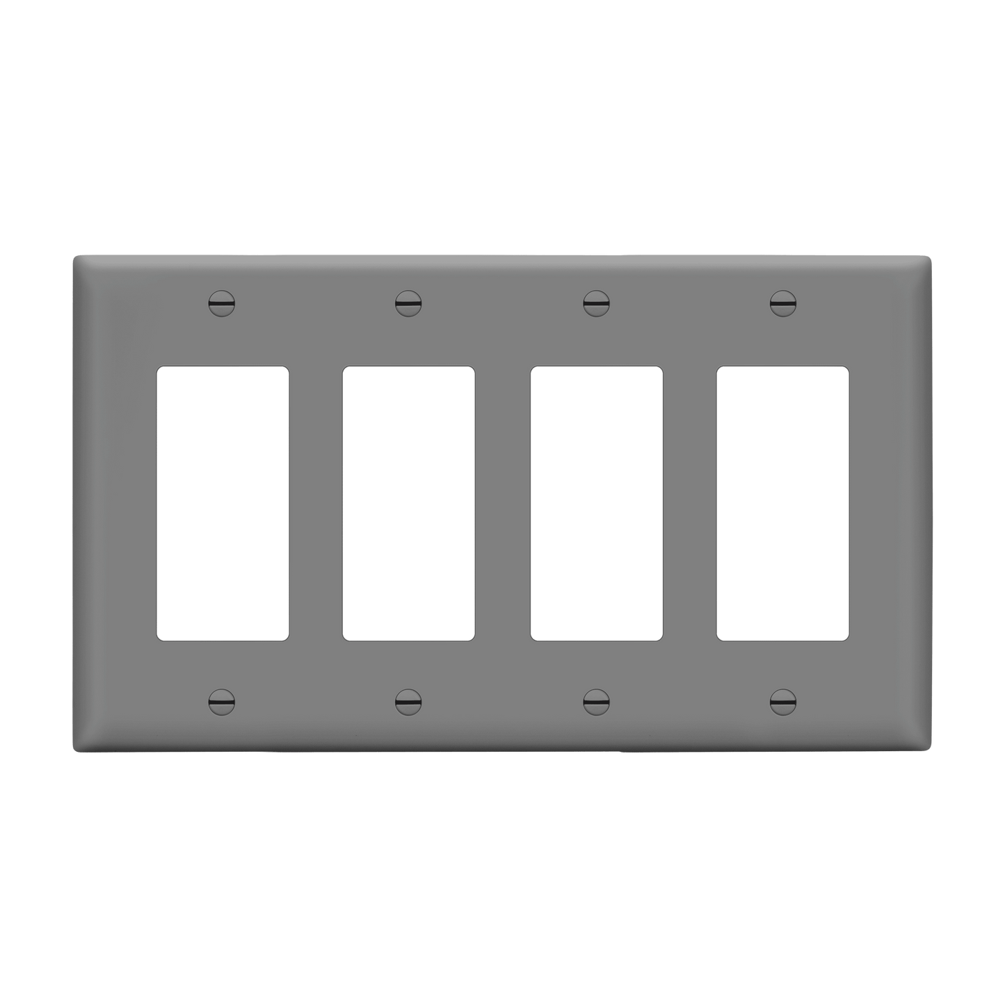 Decorator Wall Plate, Cover Plate for decorator switch or outlet, Polycarbonate Thermoplastic Wall Plate, 4-Gang, Mid-Size