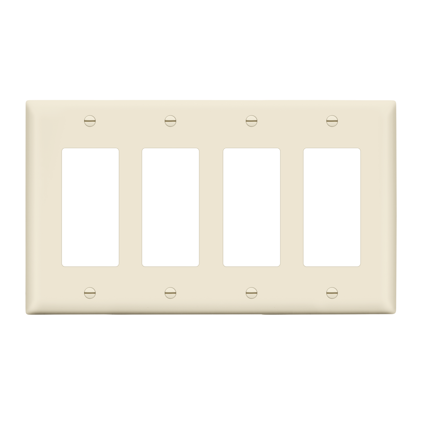 Decorator Wall Plate, Cover Plate for decorator switch or outlet, Polycarbonate Thermoplastic Wall Plate, 4-Gang, Mid-Size