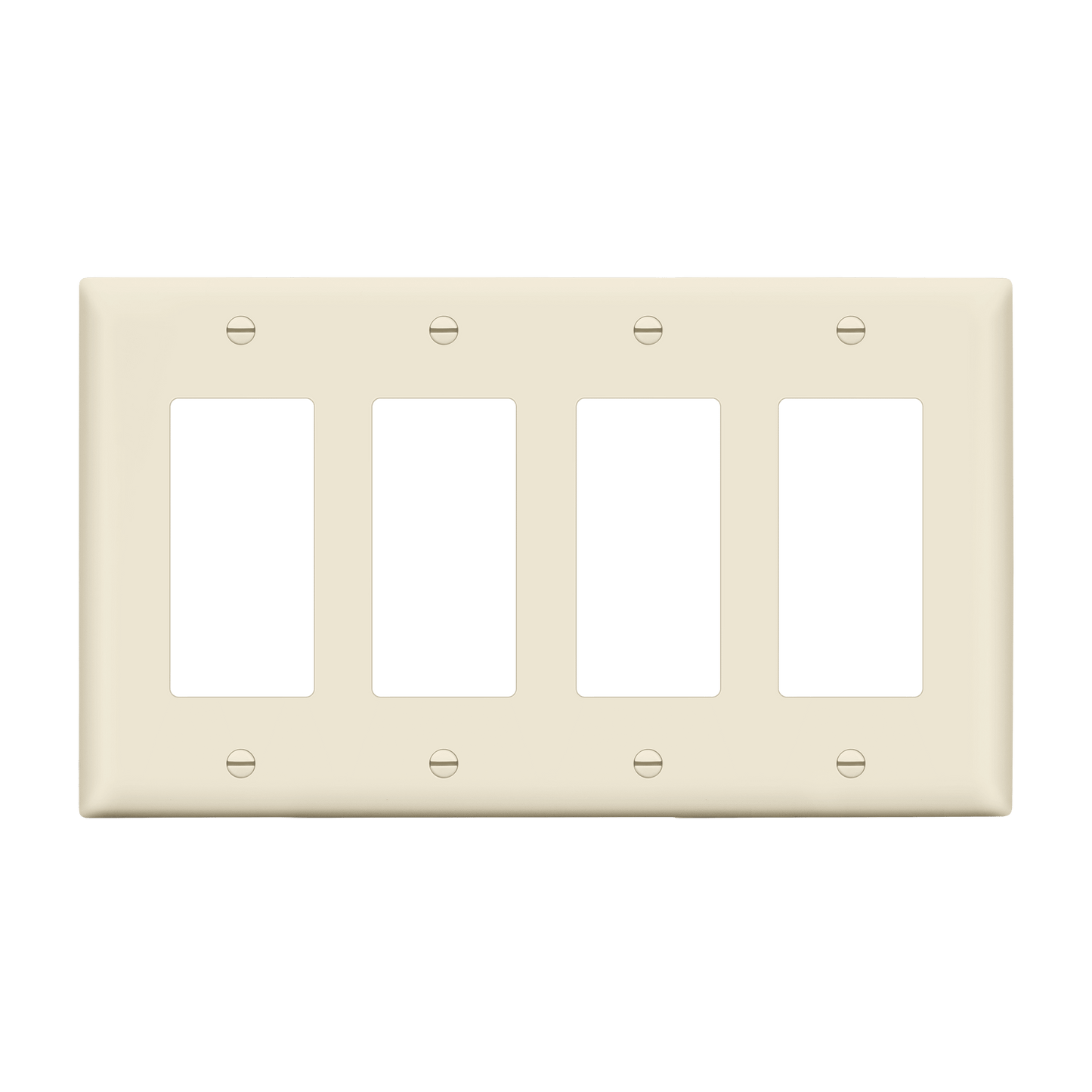 Decorator Wall Plate, Cover Plate for decorator switch or outlet, Polycarbonate Thermoplastic Wall Plate, 4-Gang, Mid-Size