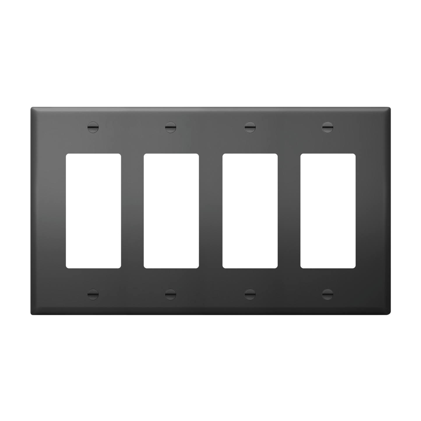 Decorator Wall Plate, Cover Plate for decorator switch or outlet, Polycarbonate Thermoplastic Wall Plate, 4-Gang, Mid-Size