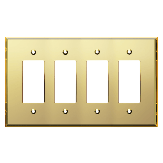 Oversized Acrylic Mirrored Decorator Wall Plate, Reflective Cover Plate for decorator switch or outlet, Plexiglass Wall Plate, 4-Gang