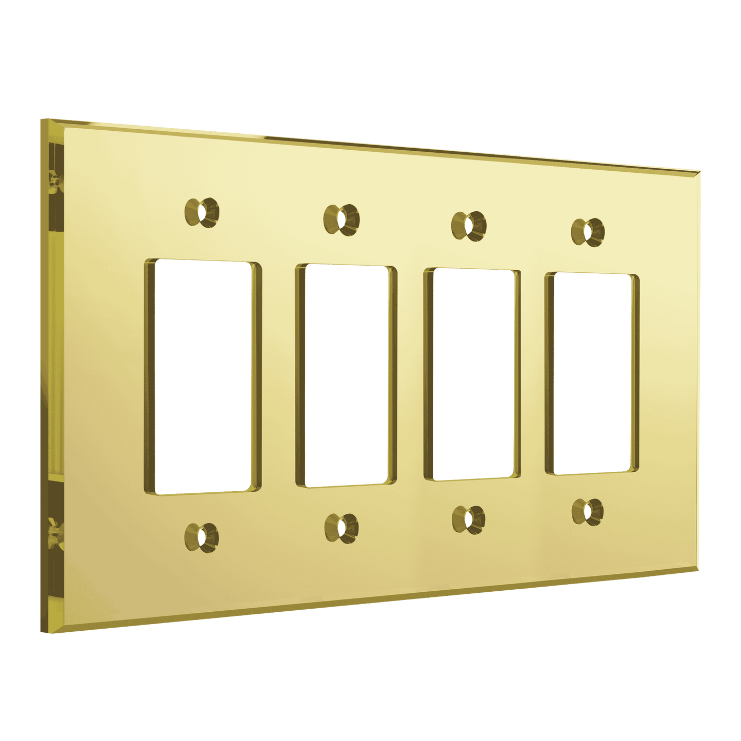 Oversized Acrylic Mirrored Decorator Wall Plate, Reflective Cover Plate for decorator switch or outlet, Plexiglass Wall Plate, 4-Gang