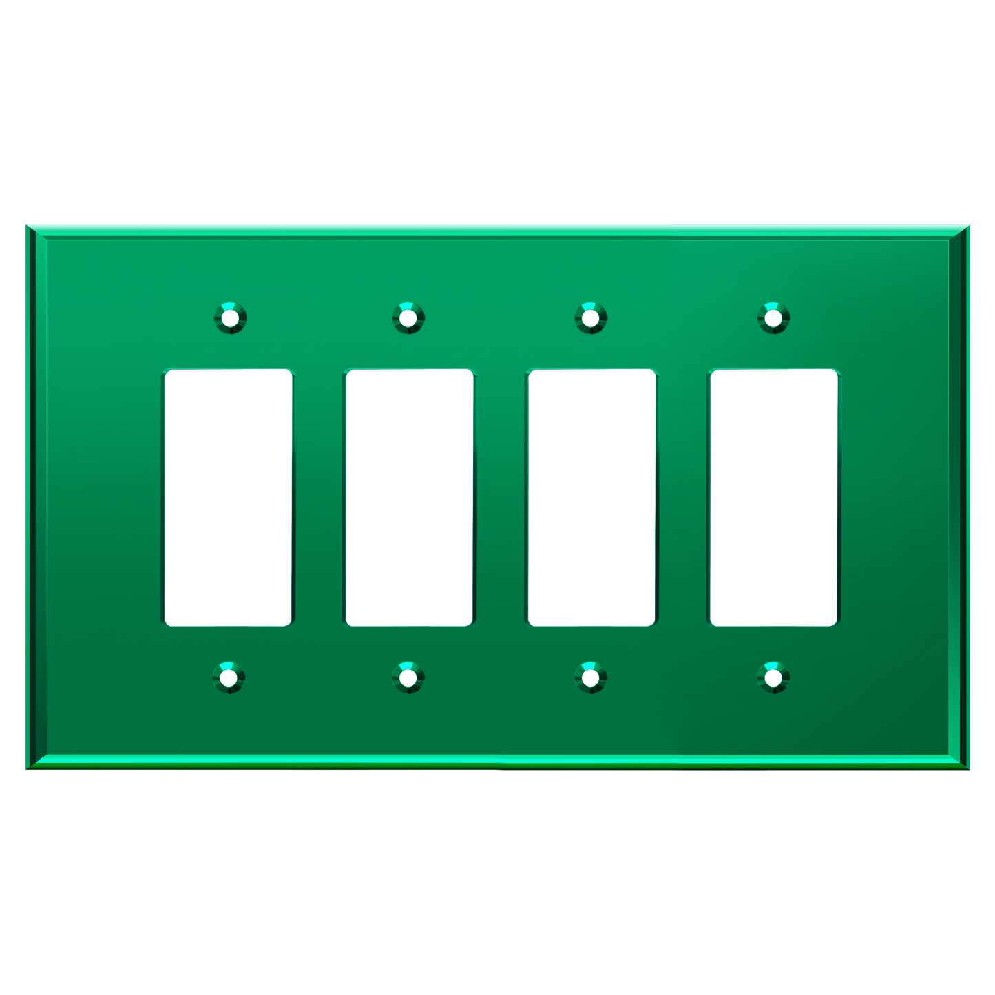 Oversized Acrylic Mirrored Decorator Wall Plate, Reflective Cover Plate for decorator switch or outlet, Plexiglass Wall Plate, 4-Gang