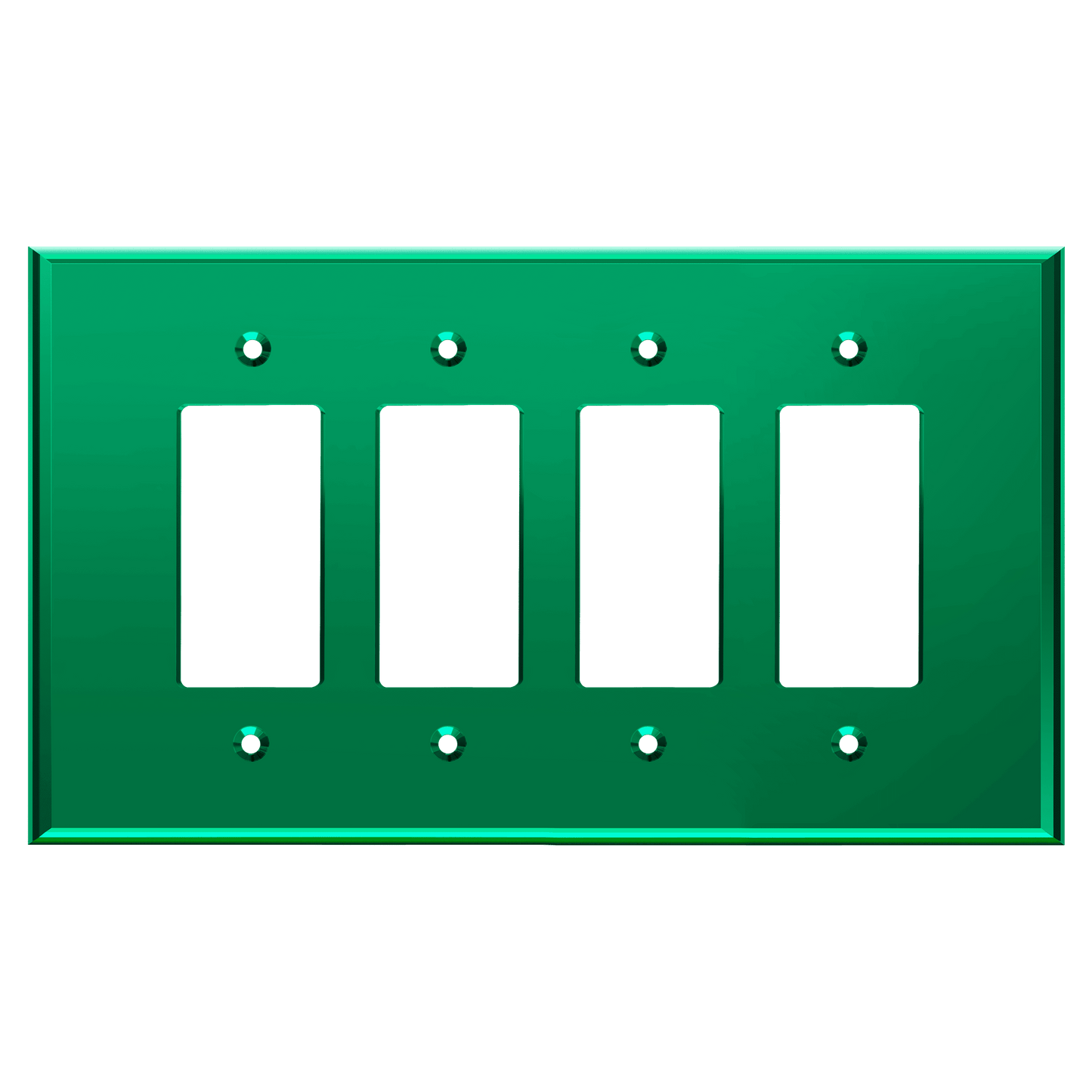 Oversized Acrylic Mirrored Decorator Wall Plate, Reflective Cover Plate for decorator switch or outlet, Plexiglass Wall Plate, 4-Gang