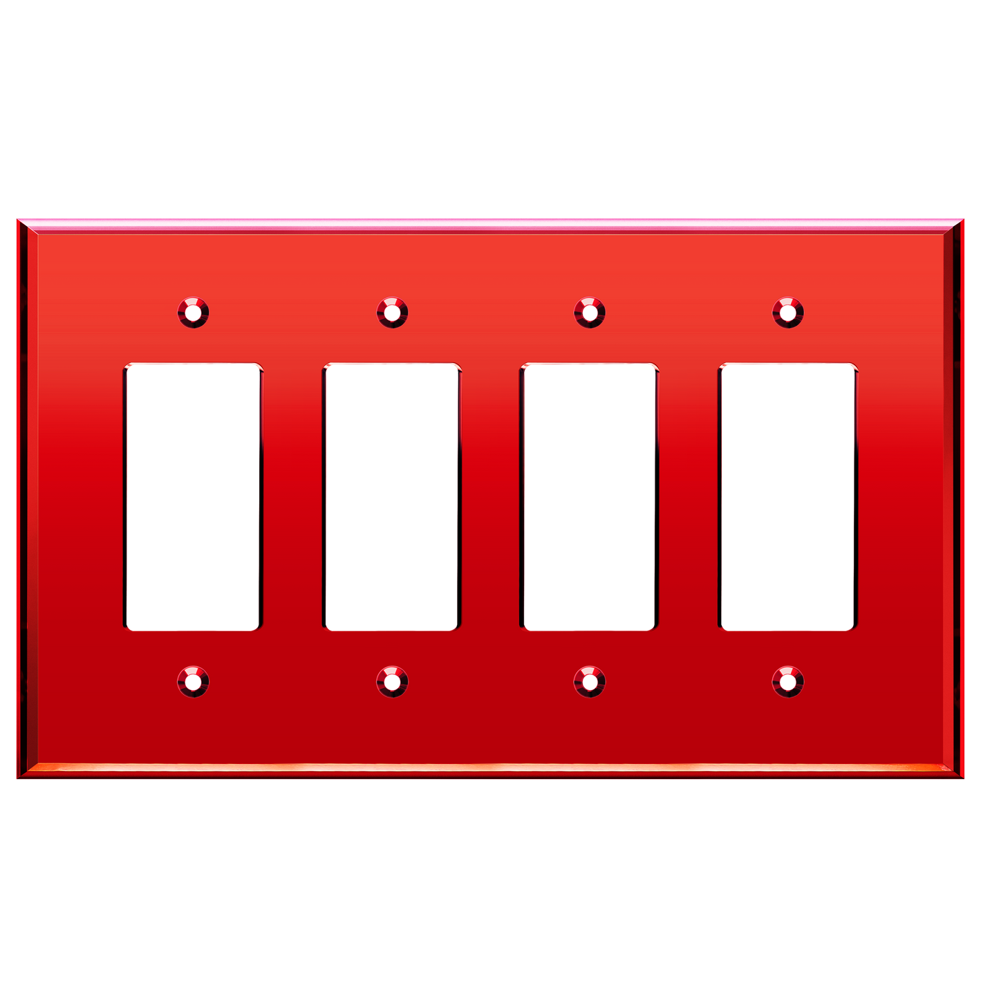 Oversized Acrylic Mirrored Decorator Wall Plate, Reflective Cover Plate for decorator switch or outlet, Plexiglass Wall Plate, 4-Gang