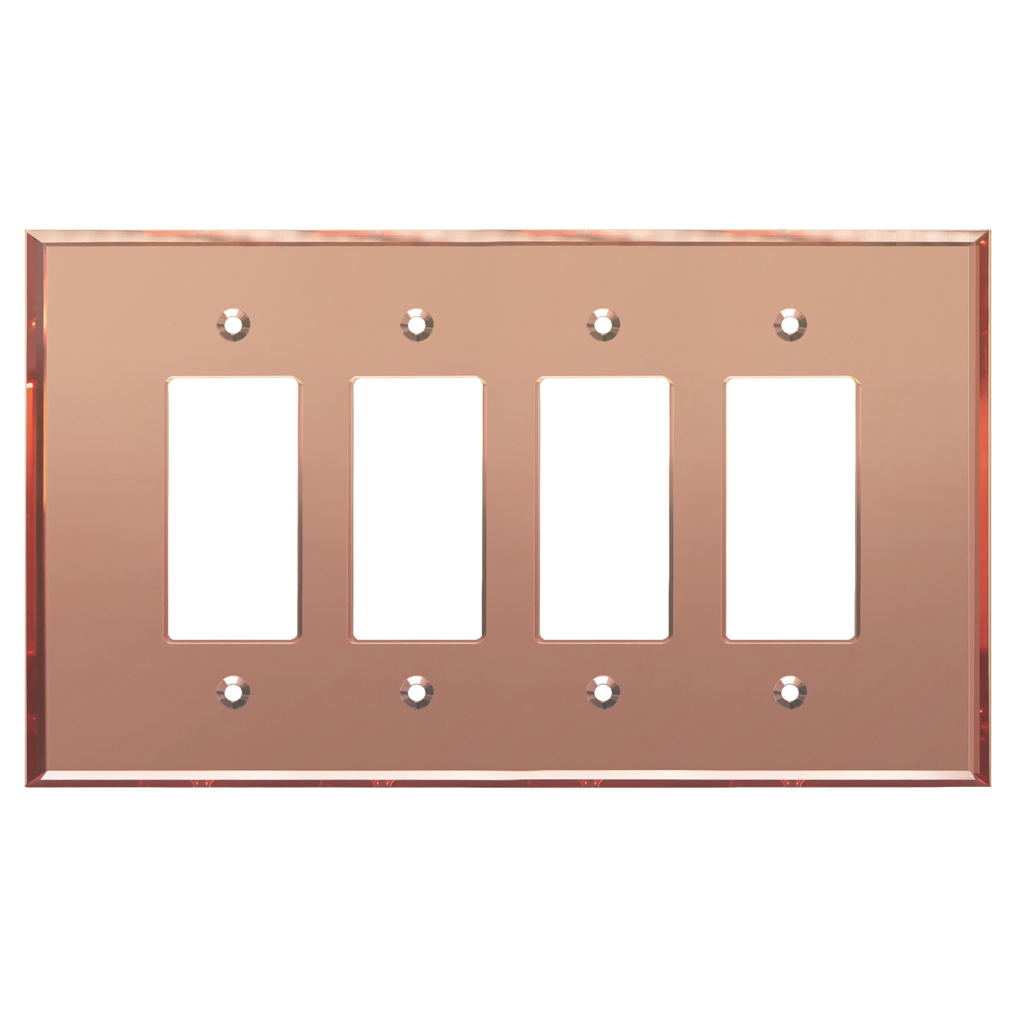 Oversized Acrylic Mirrored Decorator Wall Plate, Reflective Cover Plate for decorator switch or outlet, Plexiglass Wall Plate, 4-Gang