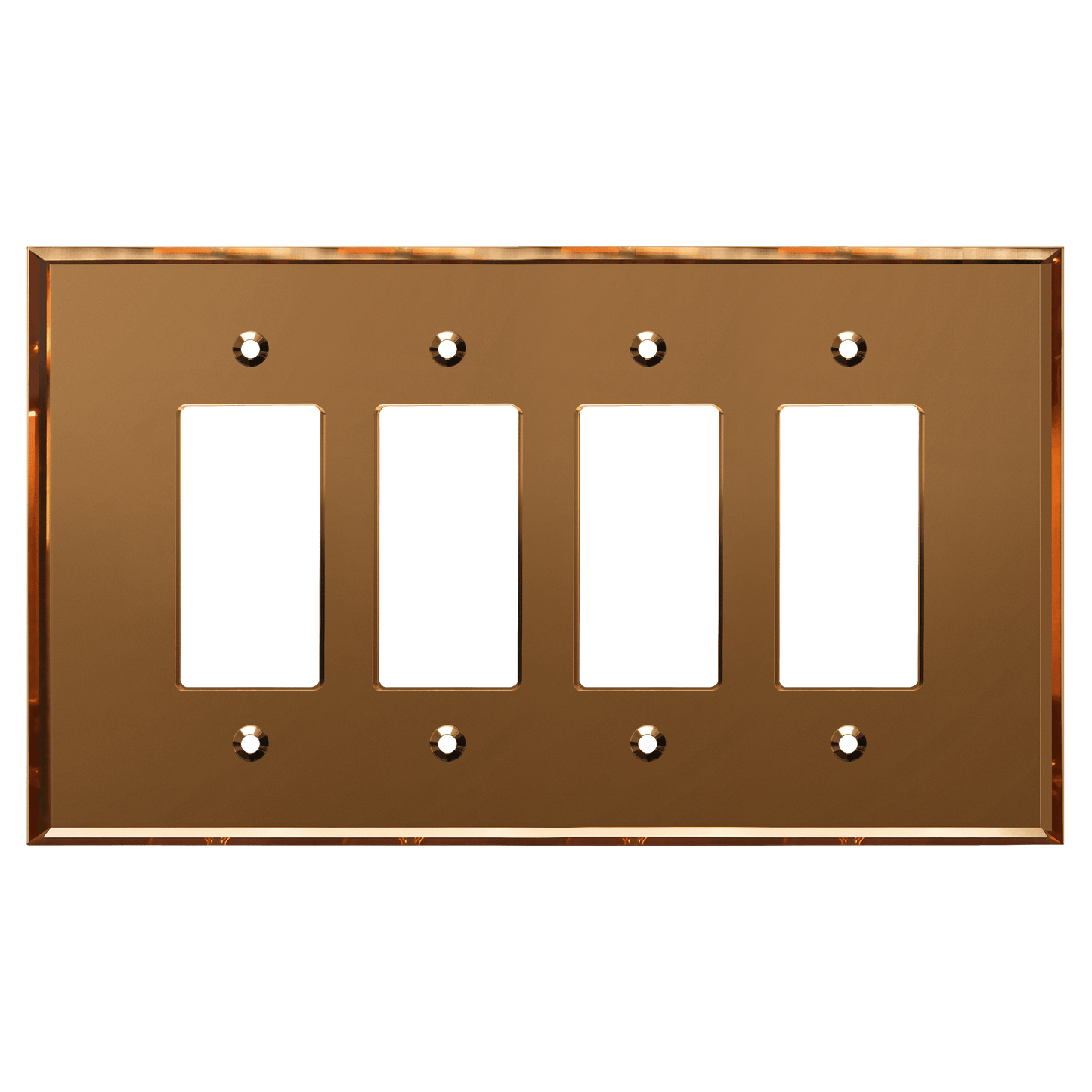 Oversized Acrylic Mirrored Decorator Wall Plate, Reflective Cover Plate for decorator switch or outlet, Plexiglass Wall Plate, 4-Gang