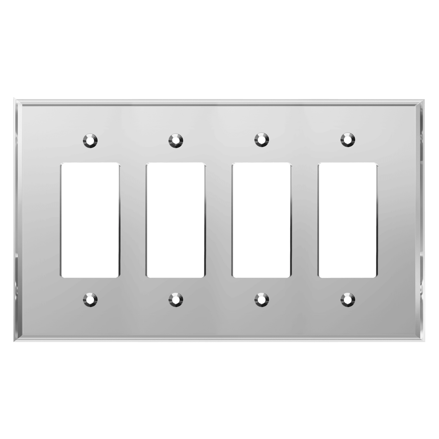 Oversized Acrylic Mirrored Decorator Wall Plate, Reflective Cover Plate for decorator switch or outlet, Plexiglass Wall Plate, 4-Gang