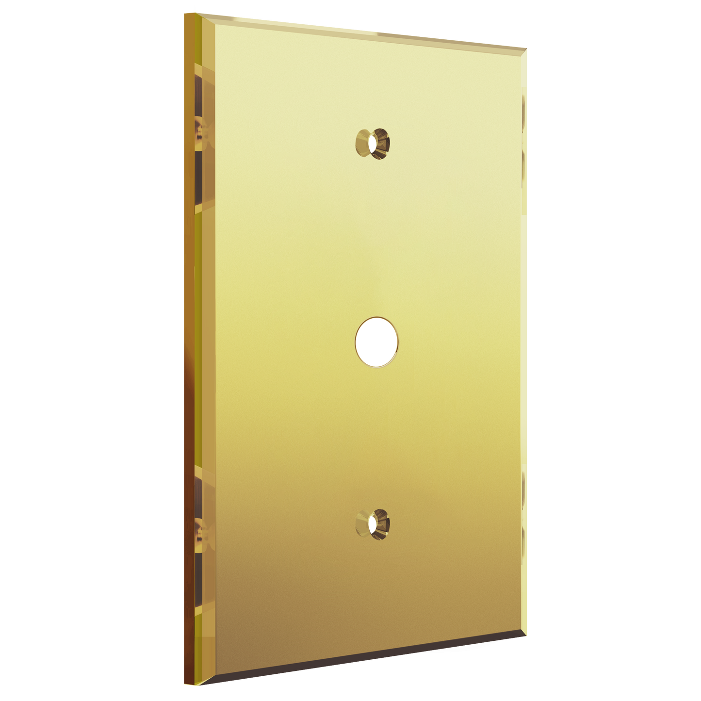Reflective Acrylic 0.406" Diameter Hole Cable Wall Plate, Reflective Cover Plate for Phone Cable, Plexiglass Wall Plate, Oversized, 1-Gang