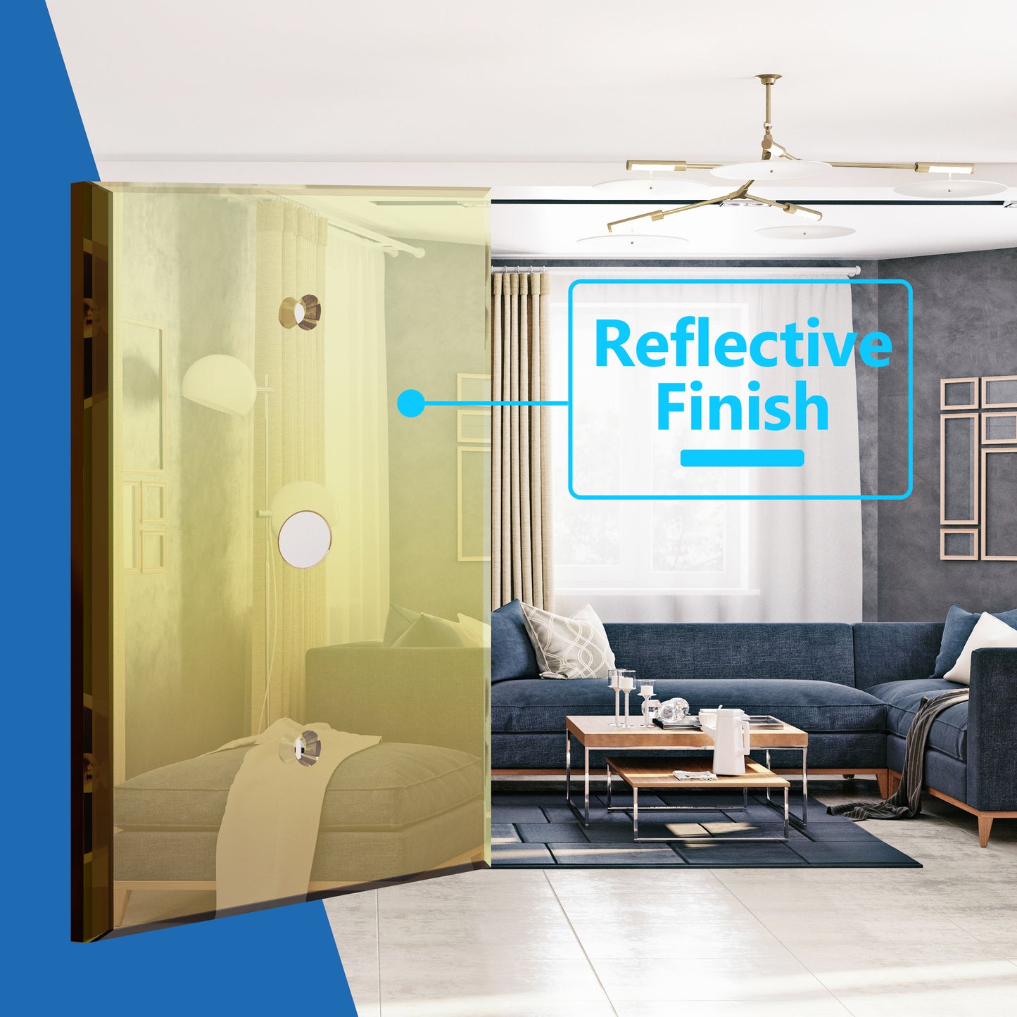 Reflective Acrylic 0.406" Diameter Hole Cable Wall Plate, Reflective Cover Plate for Phone Cable, Plexiglass Wall Plate, Oversized, 1-Gang