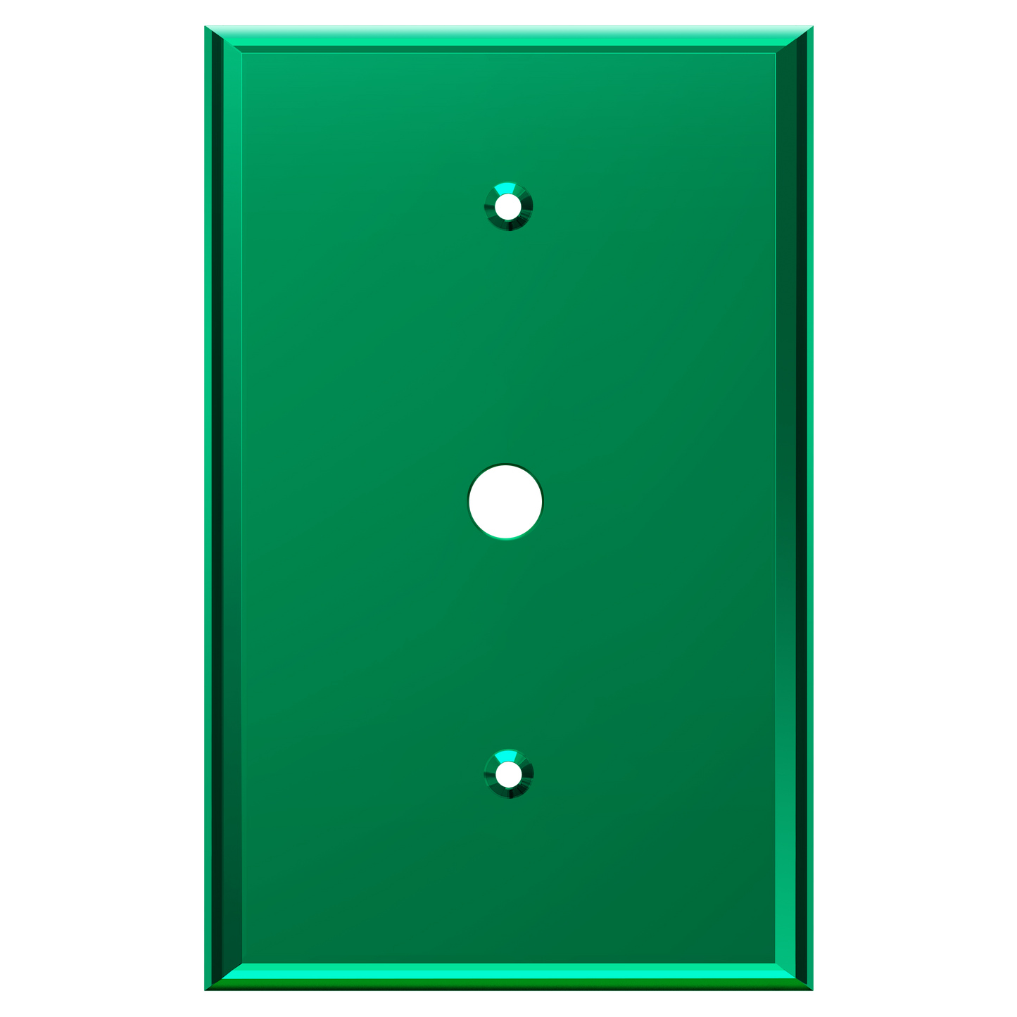Reflective Acrylic 0.406" Diameter Hole Cable Wall Plate, Reflective Cover Plate for Phone Cable, Plexiglass Wall Plate, Oversized, 1-Gang