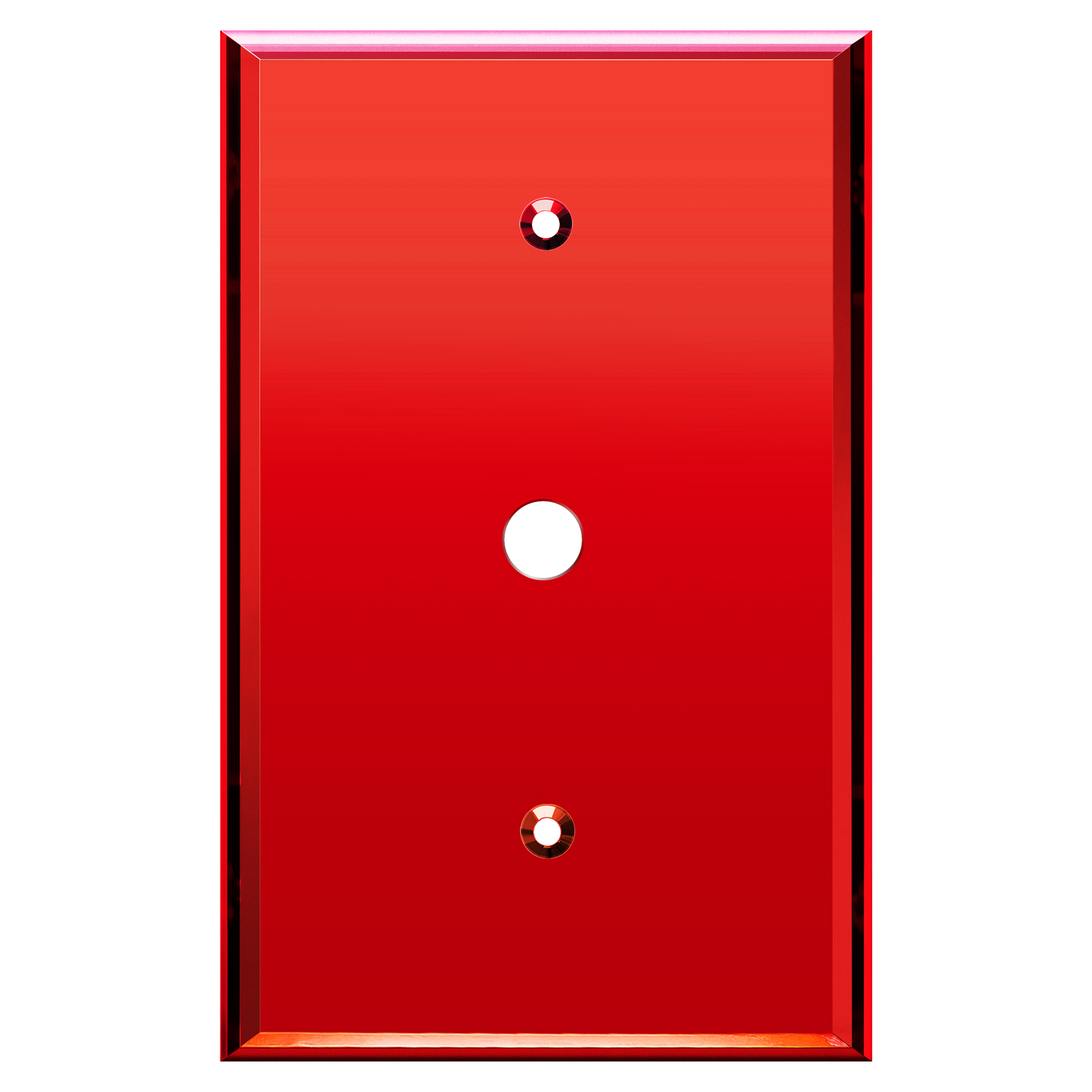 Reflective Acrylic 0.406" Diameter Hole Cable Wall Plate, Reflective Cover Plate for Phone Cable, Plexiglass Wall Plate, Oversized, 1-Gang