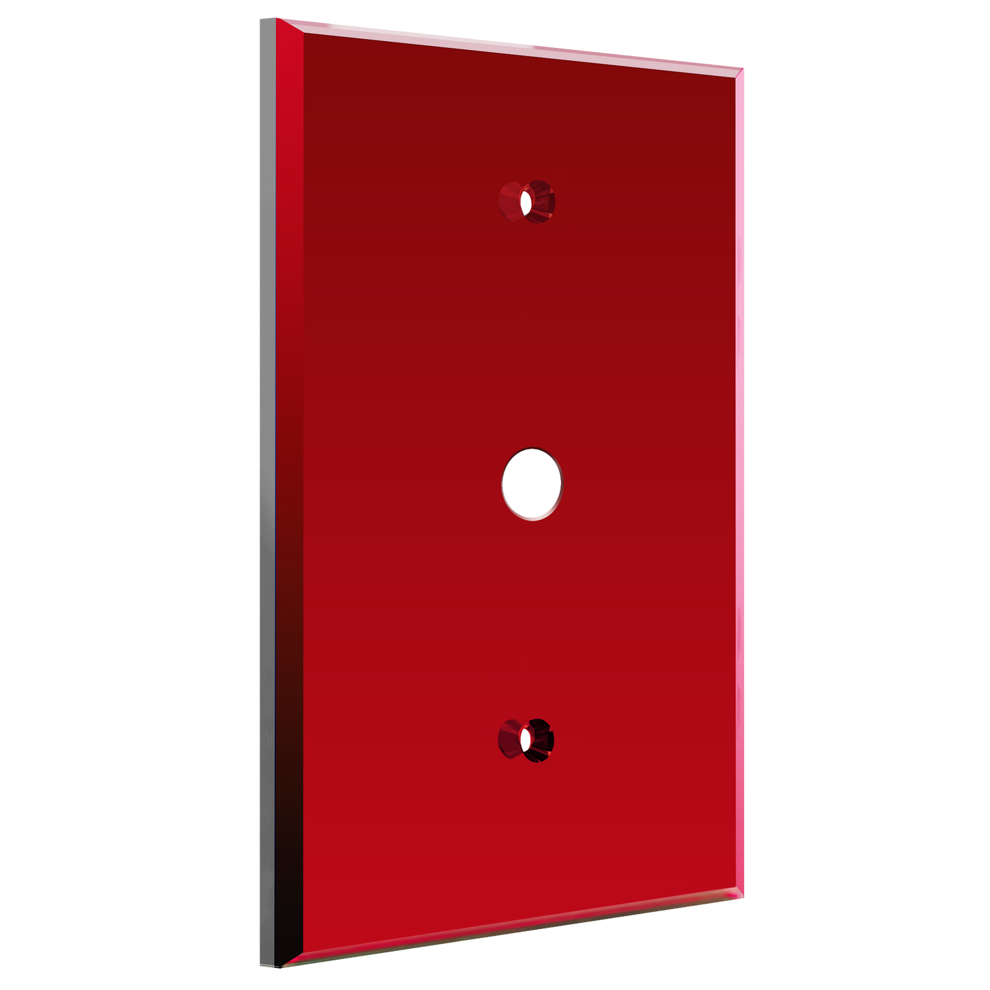 Reflective Acrylic 0.406" Diameter Hole Cable Wall Plate, Reflective Cover Plate for Phone Cable, Plexiglass Wall Plate, Oversized, 1-Gang