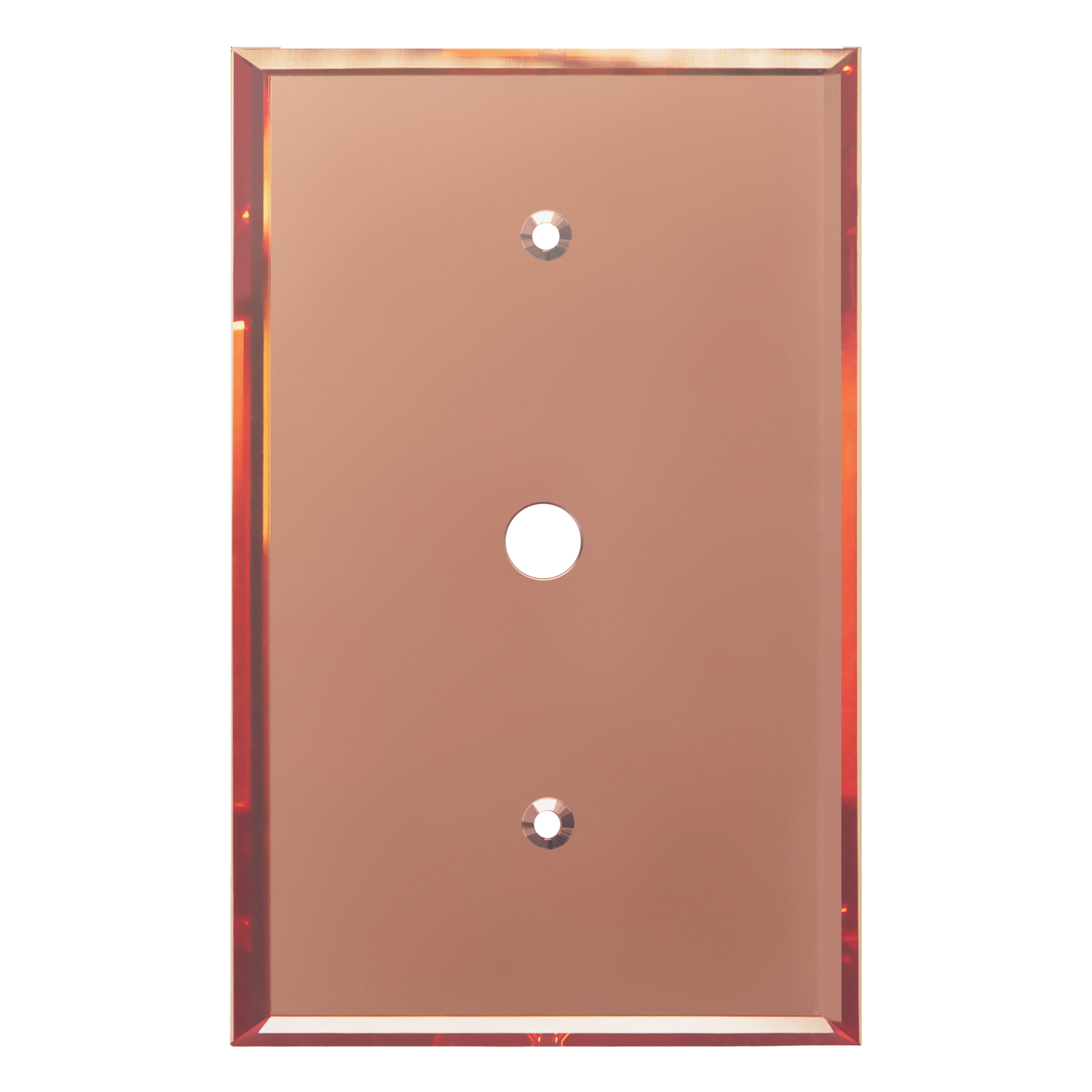 Reflective Acrylic 0.406" Diameter Hole Cable Wall Plate, Reflective Cover Plate for Phone Cable, Plexiglass Wall Plate, Oversized, 1-Gang