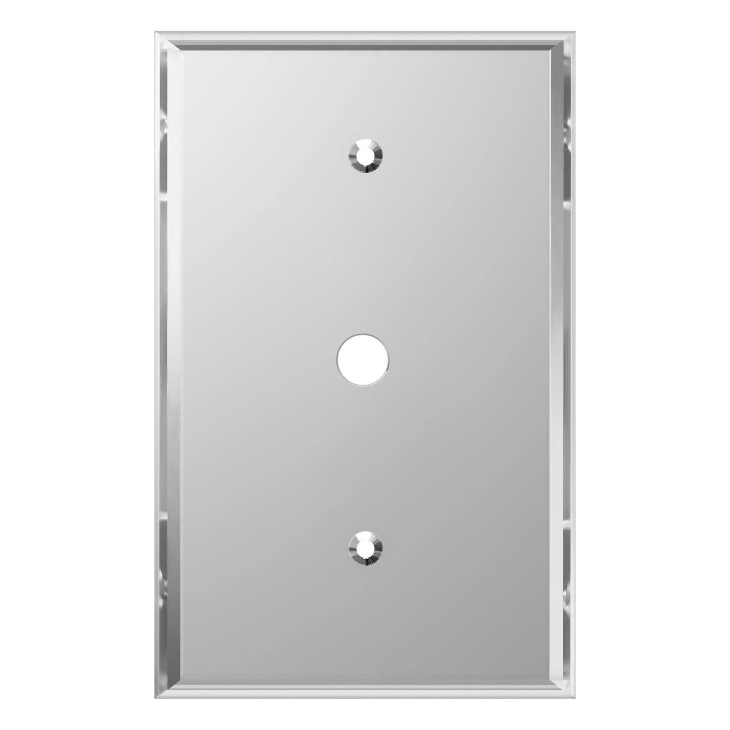 Reflective Acrylic 0.406" Diameter Hole Cable Wall Plate, Reflective Cover Plate for Phone Cable, Plexiglass Wall Plate, Oversized, 1-Gang