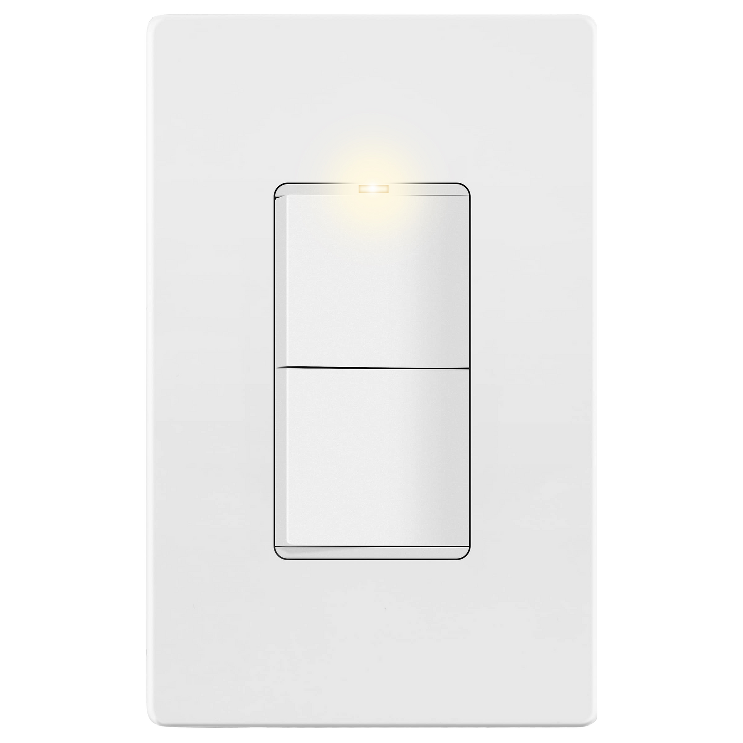 Decorator Combination 15A Double Rocker Light Switch, Single-Pole, Built-in LED Locator