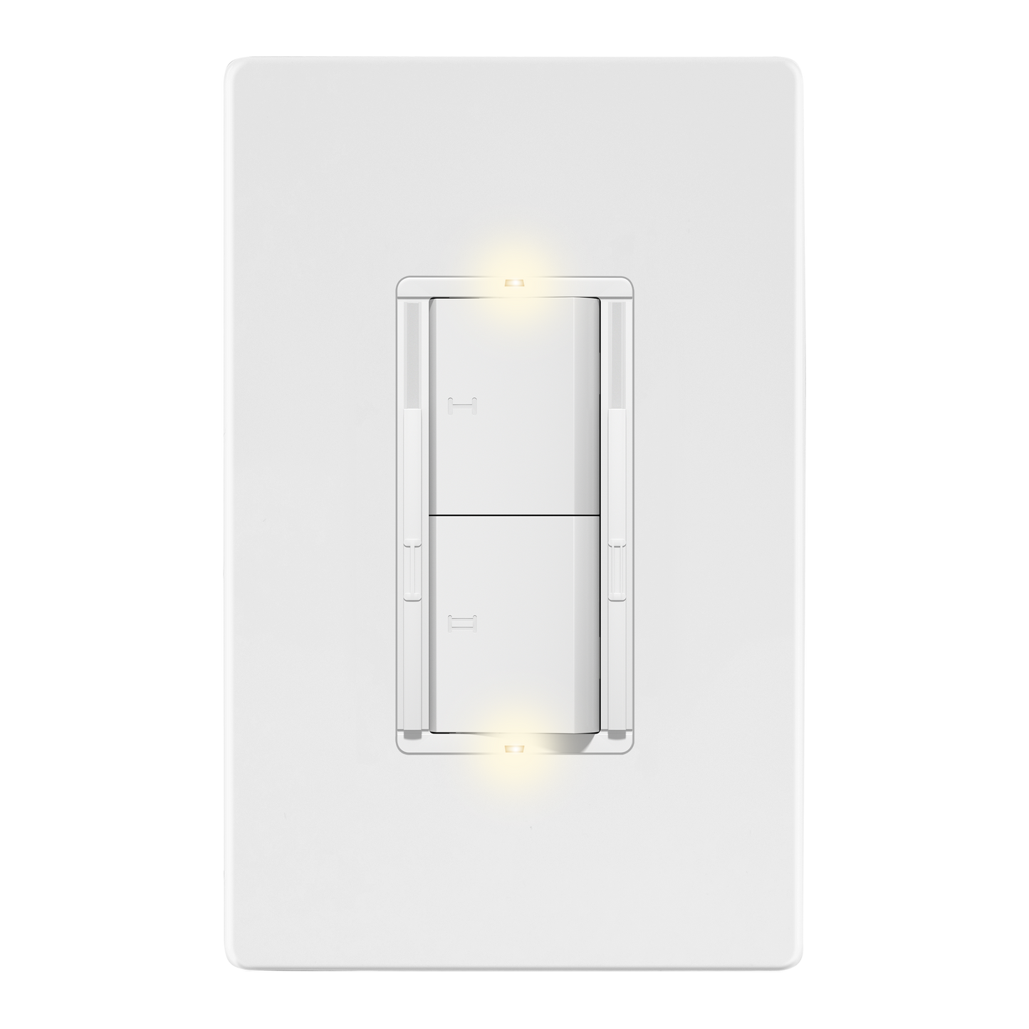 Dual Rocker Light Switch and Slide LED Dimmer, Combination Light Switch and Dimmer, Single-Pole, No Neutral Required, Wall Plate Included