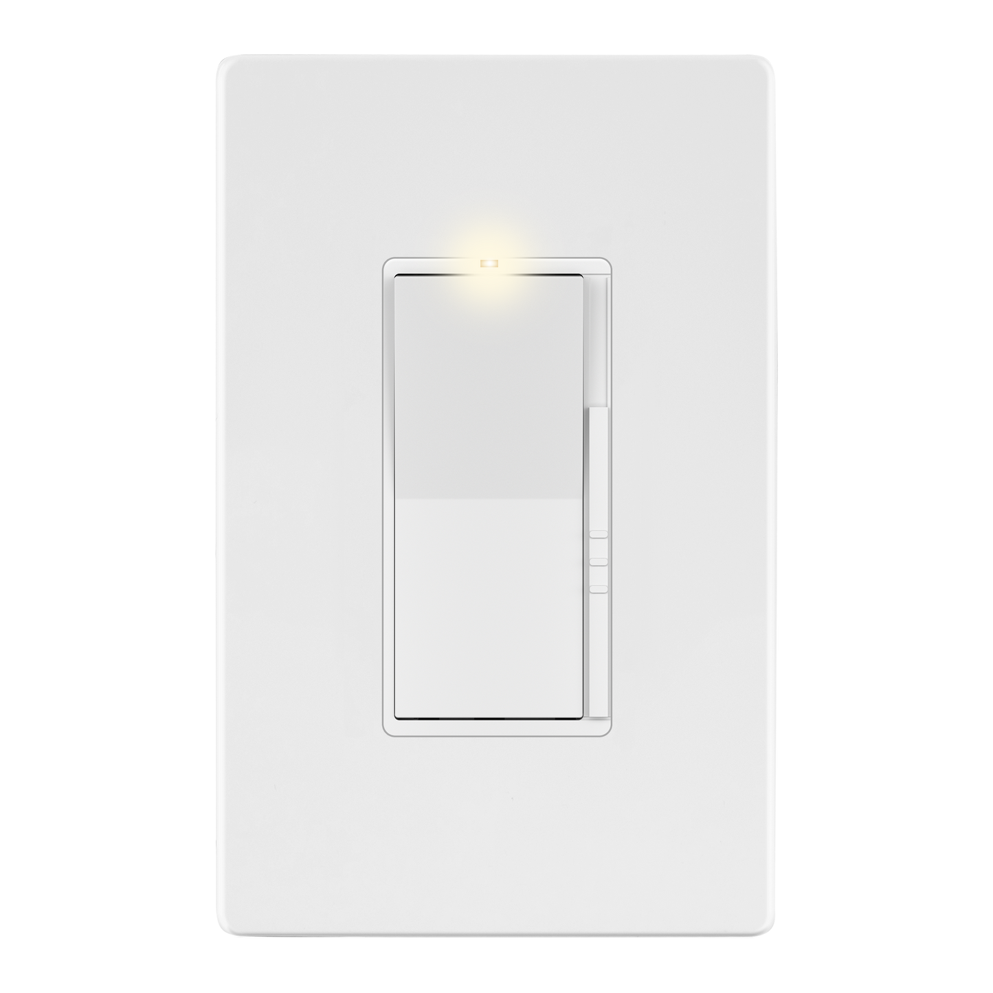 Decorator LED Dimmer Paddle Switch, 1-Pole or 3-Way, 2-Wire, 300W LED/CFL, 600W Incandescent/Halogen, LED Locator, No Neutral Required, UL-Listed, Wall Plate Included