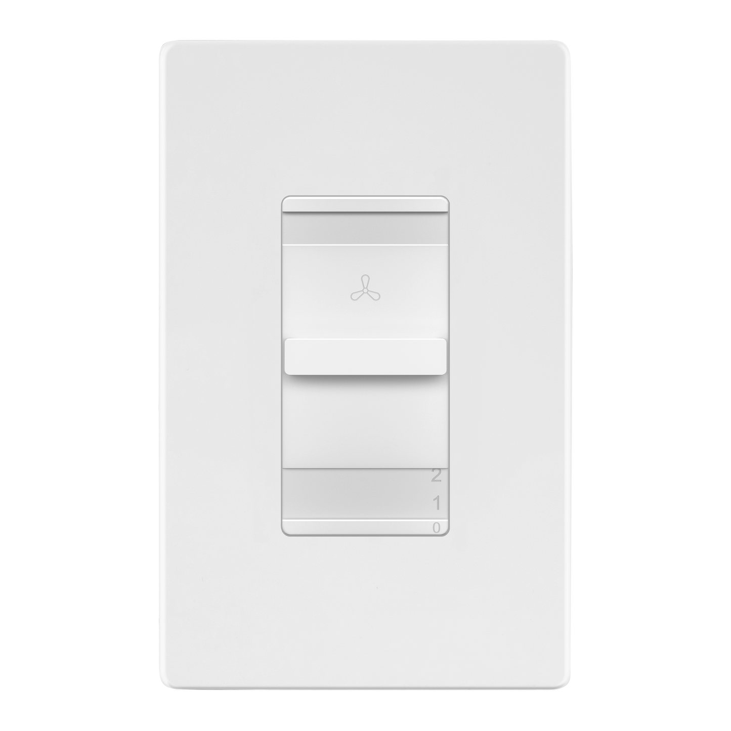 Decorator 3-Speed Ceiling Fan Control Switch, Slider Switch for Fan, Single-Pole, 2.5A, No Neutral Required, Wall Plate Included
