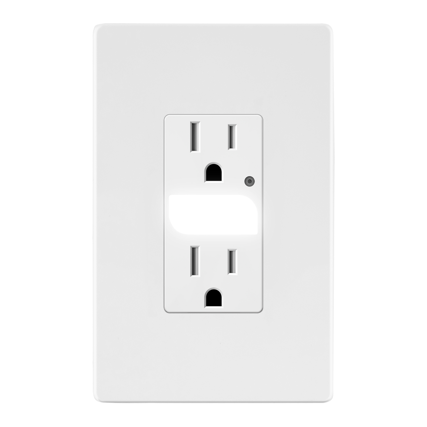Decorator 15A Tamper-Resistant Receptacles with Guide Light, Night Light Wall Outlet with Daylight Sensor, LED Guide Light, Wall Plate Included