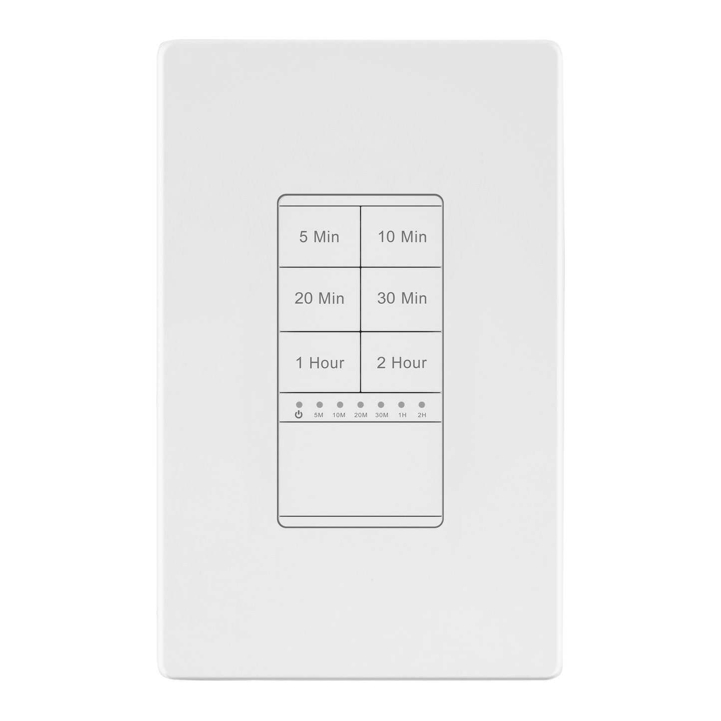 2-Hour Countdown Timer Switch, In-Wall, No Neutral Required, Ground Required, LED Indicator, Timer for Fans or Lighting, Wall Plate Included