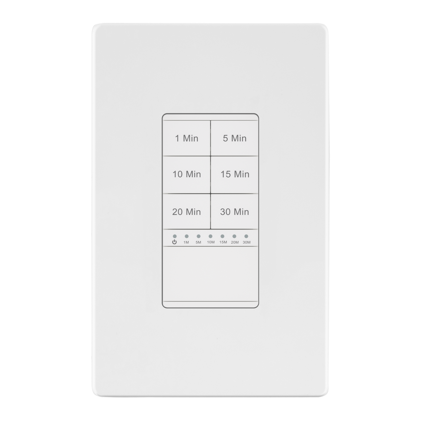 30-Minute Hour Countdown Timer Switch, In-Wall, No Neutral Required, Ground Required, LED Indicator, Timer for Fans or Lighting, Wall Plate Included