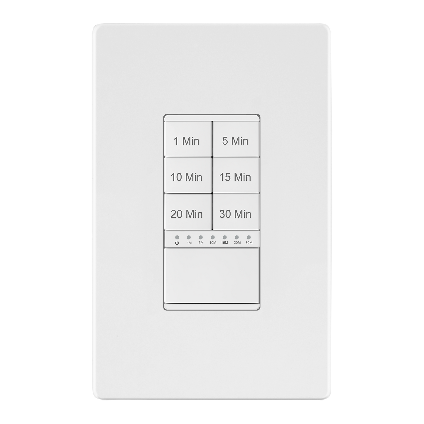 30-Minute Hour Countdown Timer Switch, In-Wall, Neutral Required, LED Indicator, Timer for Fans or Lighting, Wall Plate Included